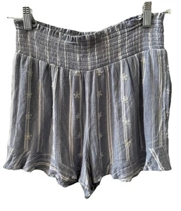 Pantalones Cortos American Eagle Mujer Pequeños Azul Verano Flor Festival Elastizados - Imagen 1 de 7