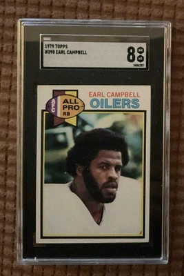 1979 Topps  Earl Campbell # 390 RC HOF PSA 8 NM-MT-Houston Oilers - Image 1 of 2
