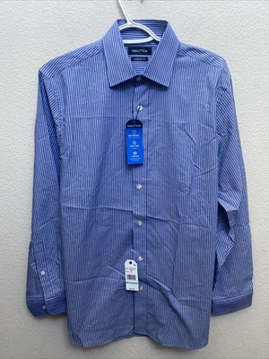 NEW Nautica Performance Men's Dress Shirt Medium Long Sleeve $65 NWT Blue - Image 1 of 4