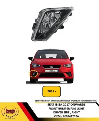 SEAT IBIZA 2017 ON FRONT BUMPER FOG LIGHT WITH CORNERING LAMP DRIVER RIGHT NEW - Image 1 of 4