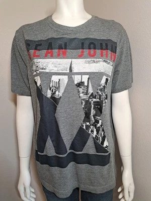 Vtg Sean John XX Gray Tee Size Large (fit more like M) New York City Skyscrapers - Image 1 of 4