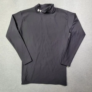 Under Armour Kompressionsshirt Herren XL schwarz Mock Neck Gym Workout Logo - Bild 1 von 9