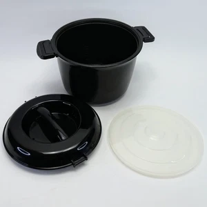 The Pampered Chef Mikrowelle Reiskocher Schwarz Kunststoff 3 Quart KOMPLETT - Bild 1 von 19