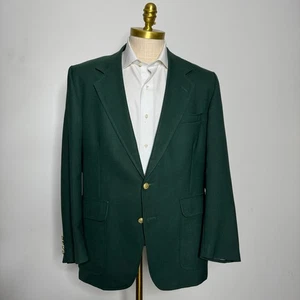 Blazer Hardwick uomo 42R verde oro bottoni due bottoni cappotto sportivo sartoriale USA - Foto 1 di 10