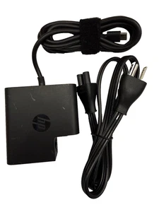 OEM HP 65W USB‑C Laptop Charger AC Adapter w/ Power Cable, TPN‑CA06, 860209‑850 - Picture 1 of 3