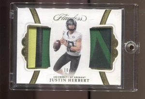 2020 Justin Herbert Flawless Dual Jersey Patch RC Chargers Jersey Number 10/25 - Picture 1 of 2