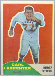 Fleer Football Raw #60 1960 Carl Larpenter excelente - Imagen 1 de 2