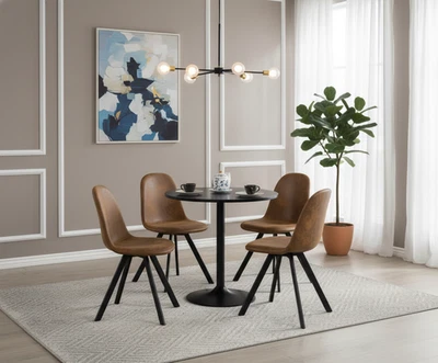 Homy Casa 31.5" Round Dining Table Modern Compact Design with Straight Metal Leg - Image 1 of 4