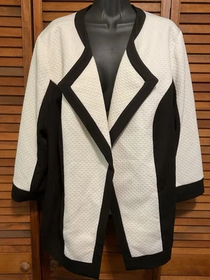 NEW NWOT WOMENS JACKET 18W 20W 1X CATHERINES BLACK LABEL LINED 3/4th SLEEVE - Image 1 of 4