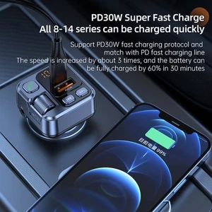 FM Transmitter Freisprecheinrichtung Bluetooth-kompatibel Auto AUX Radio Modulator MP3 Player - Bild 1 von 8