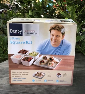 James Martin / Denby   5 Piece Dipping Kit Set  White Porcelain  In Original Box - Picture 1 of 12