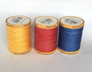 Lot of 3 Gutermann 800m C Ne 50 Spools Cotton Sewing Quilting Thread - Picture 1 of 3