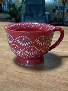 TAZA YOKOHAMA STUDIO PINTADA ROJA DISEÑO ELEVADO FLORAL 12 OZ - Imagen 1 de 9