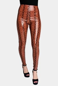 Neu mit Etikett Buddy Love Damen-Leggings Schlangenleder Kunstleder Größe L braun schwarz - Bild 1 von 6