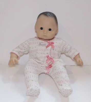 American Girl Bitty Baby Doll Black Hair Dark Brown Eyes Light Skin Diaper - Image 1 of 4