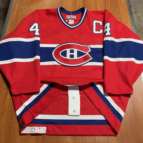CCM Authentic Jean Beliveau Montreal Canadiens NHL Hockey Jersey Vintage Red 48 Cover