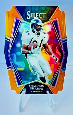 SHANNON SHARPE 2021 Panini Select Football #142 Orange /249 Denver Broncos - Image 1 of 2