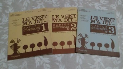LE VENT M'A DIT Cahiers d'exercices n°1 2 et 3 cours élémentaire 2ème année 1968 - Photo 1/4