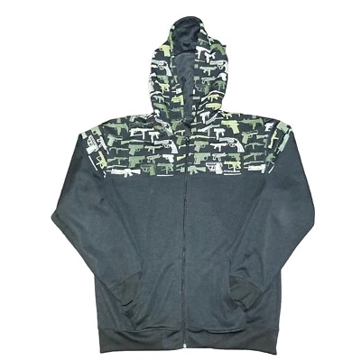 Толстовка мужская маленькая черная толстовка с капюшоном на молнии Upper Playground Guns уличная одежда - Изображение 1 из 4