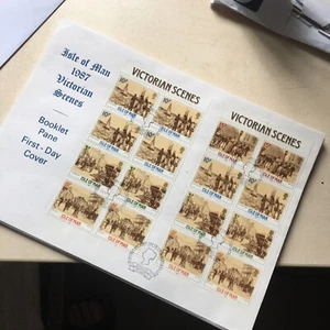 ISLE OF MAN 1987 BOOKLET Victorian Scenes On A LARGE First Day Cover Douglas Pk - Picture 1 of 4