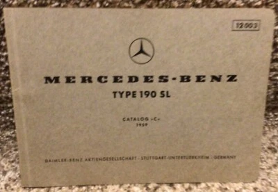 Mercedes-Benz Tipo 190 SL Vintage 1959 Catálogo Manual RARO Alemania  Foto 1 de 4
