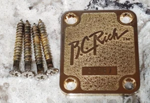 Placa de cuello de guitarra BC RICH PLATINUM WARLOCK + TORNILLOS - DORADO - VERSIÓN AÑOS 80 - Imagen 1 de 8