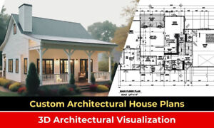 Je vais concevoir des plans de maison personnalisés dessins et visualisation architecturale 3D pour vous