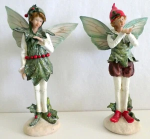 Mark Roberts Christmas Elves RARE PAIR Figurines Fairies Statuettes 14" Elf x 2 - Picture 1 of 15