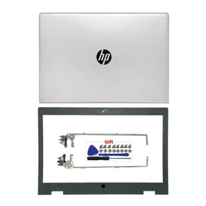 For HP Probook 650 655 G4 G5 LCD Back Cover Top Rear Lid Front Beze Hinge Silver - Picture 1 of 9
