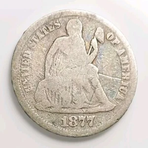 1877-P US Seated Liberty Silver Dime 10c Old Historical Coin - Picture 1 of 2