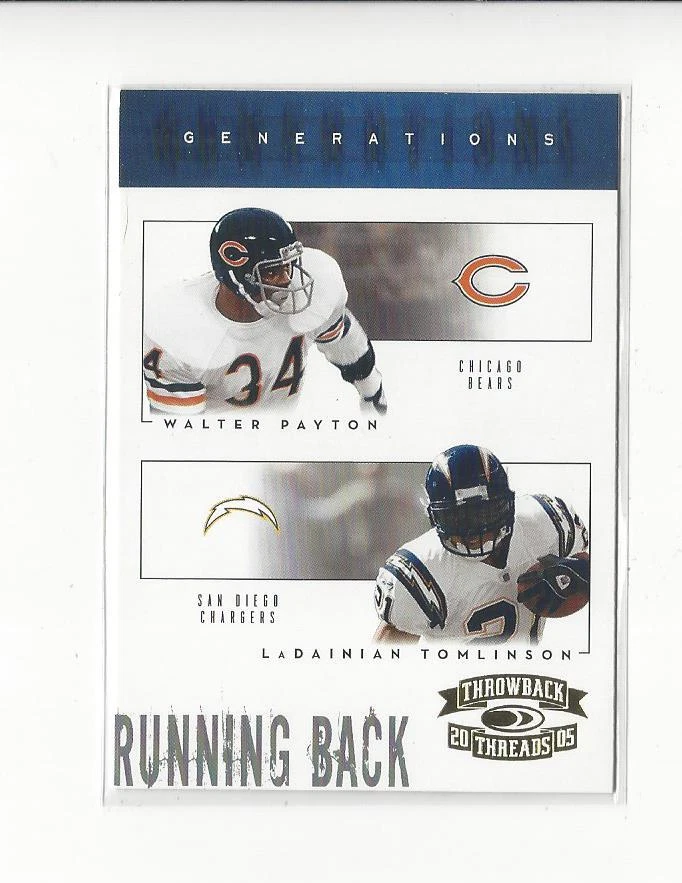 2005 Throwback Threads Generations #15 Walter Payton/LaDainian Tomlinson  - Image 1 of 1