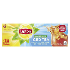 Lipton Family Sized Iced Black Tea, Decaffeinated, Tea Bags 48 Count Box