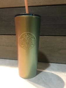 Starbucks Summer 2020 Pink Gold Green Stainless Steel Tumbler 16oz - Picture 1 of 3