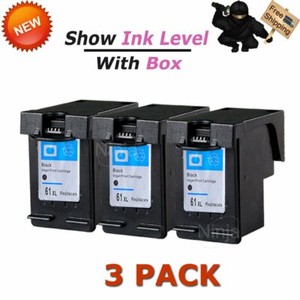 3x Black 61xl Ink Cartridge For Hp Envy 4500 4501 4502 4504 5530 5535 Printer Ebay