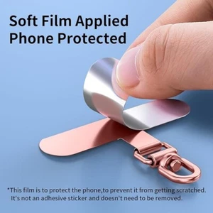 Universal Phone Tether Tabs Metal Patch Universal Phone Lanyard Rose Gold+ Black - Picture 1 of 6