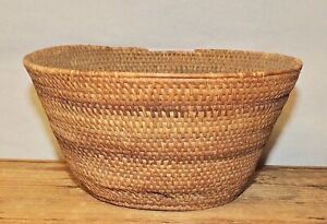 Small Antique or Vintage Native American Indian Woven Food Basket, Very Tight