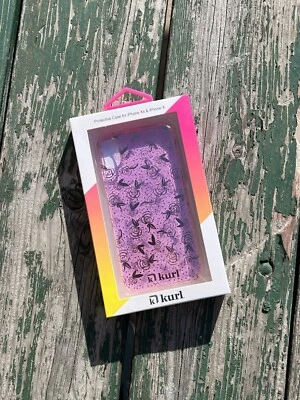 Funda Protectora KURL iPhone Xs y iPhone X Moda Rosa Dorada Impresa Teléfono Estuche Foto 1 de 4