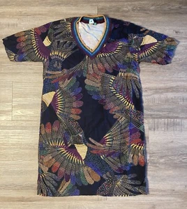 FARM RIO Shirt Dress Small Dotted Macaws Short Sleeve Bobo Artsy Colorful - Picture 1 of 9