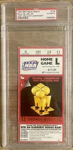 1997 NBA FINALS GAME 6 MICHAEL JORDAN TITLE #5🏆STEVE KERR GW SHOT TICKET🎟️PSA - Picture 1 of 18