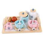 9x Wooden Tea Set Kitchen Playset Pretend Play Fine Motor Early Educational with