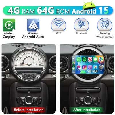 2+64GB Car Stereo Radio for BMW Mini Cooper R56 R60 2007-2013 Android 15 CarPlay - Image 1 of 4