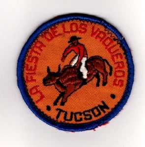 La Fiesta De Los Vaqueros, Tuscon Arizona, Old Souvenir Original Patch - Imagen 1 de 1