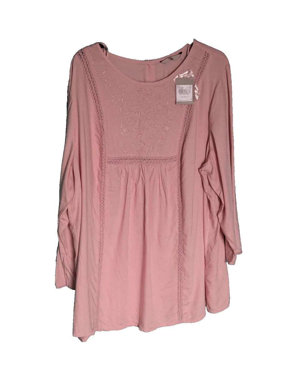 FUNRKLI Women's Tunic Top - Loose Fit V-Neck Puff Sleeve Pleated Blouse For Summer - View #3