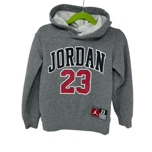 Jordan Gray Pullover Graphic Hooded Sweatshirt - Toddler Size 5 - Picture 1 of 7