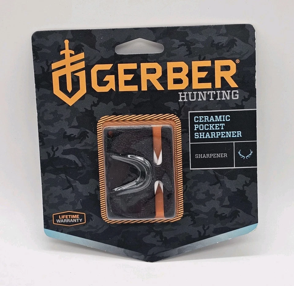 Afilador de bolsillo de cerámica Gerber Hunting nuevo sellado - negro Foto 1 de 4