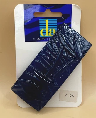 "Nuevo pasador de pelo grueso rectangular azul marino europeo con diseño de hoja natural 3,5""" Foto 1 de 4