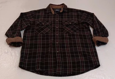 Camisa de franela High Sierra para hombre mediana negra/roja/bronceada manga larga abotonada Foto 1 de 4