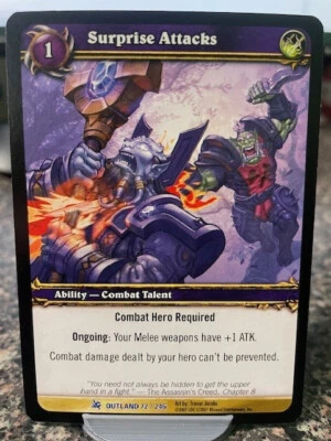 World of Warcraft Single Card Surprise Attacks Ability Combat Rare 72/246 - Image 1 of 2