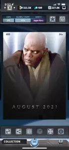 Topps Star Wars Card Trader Digital 2021 VIP EXCLUSIVE BLACK August Mace Windu - Picture 1 of 2