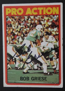 Bob Griese Miami Dolphins Purdue HOF Autographed Signed 1972 Topps ACTION Card - Picture 1 of 3